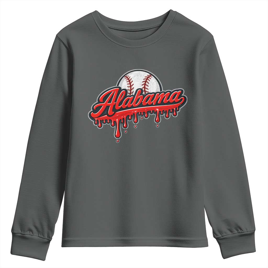Alabama Baseball Youth Sweatshirt Bama Sports Team Game Day TS10 Dark Heather Print Your Wear