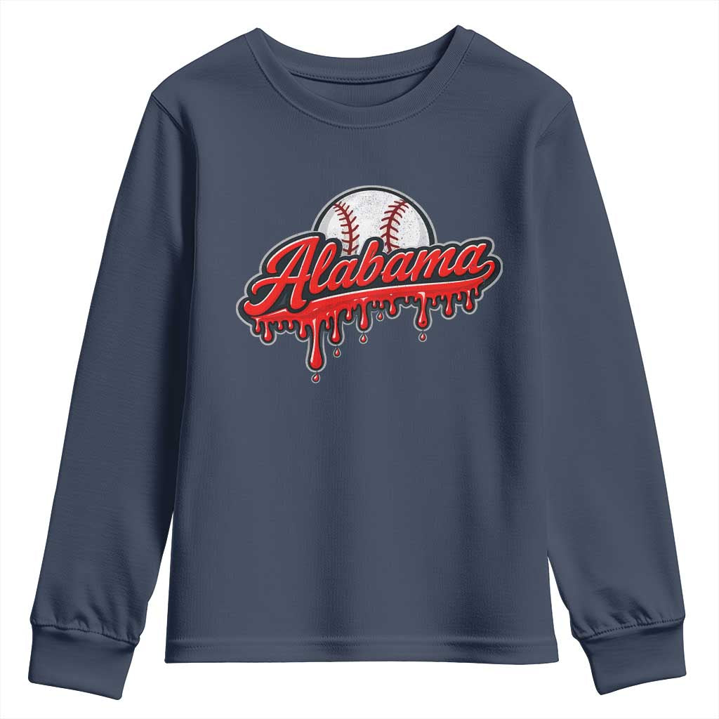 Alabama Baseball Youth Sweatshirt Bama Sports Team Game Day TS10 Navy Print Your Wear