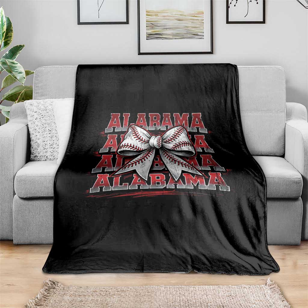 Alabama Fan Throw Blanket Vintage Bama Baseball Coquette Bow Women Girls Kids TS10 Print Your Wear