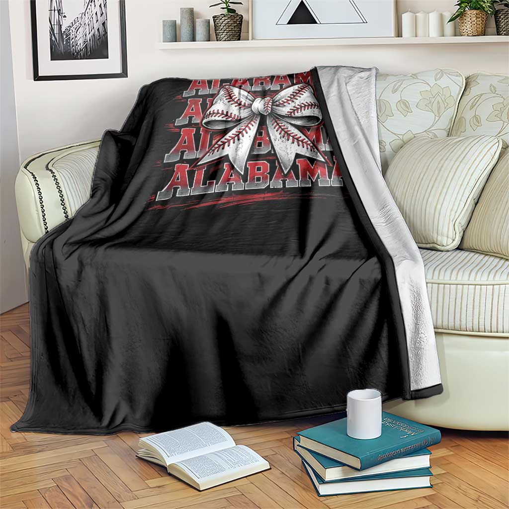 Alabama Fan Throw Blanket Vintage Bama Baseball Coquette Bow Women Girls Kids TS10 Print Your Wear