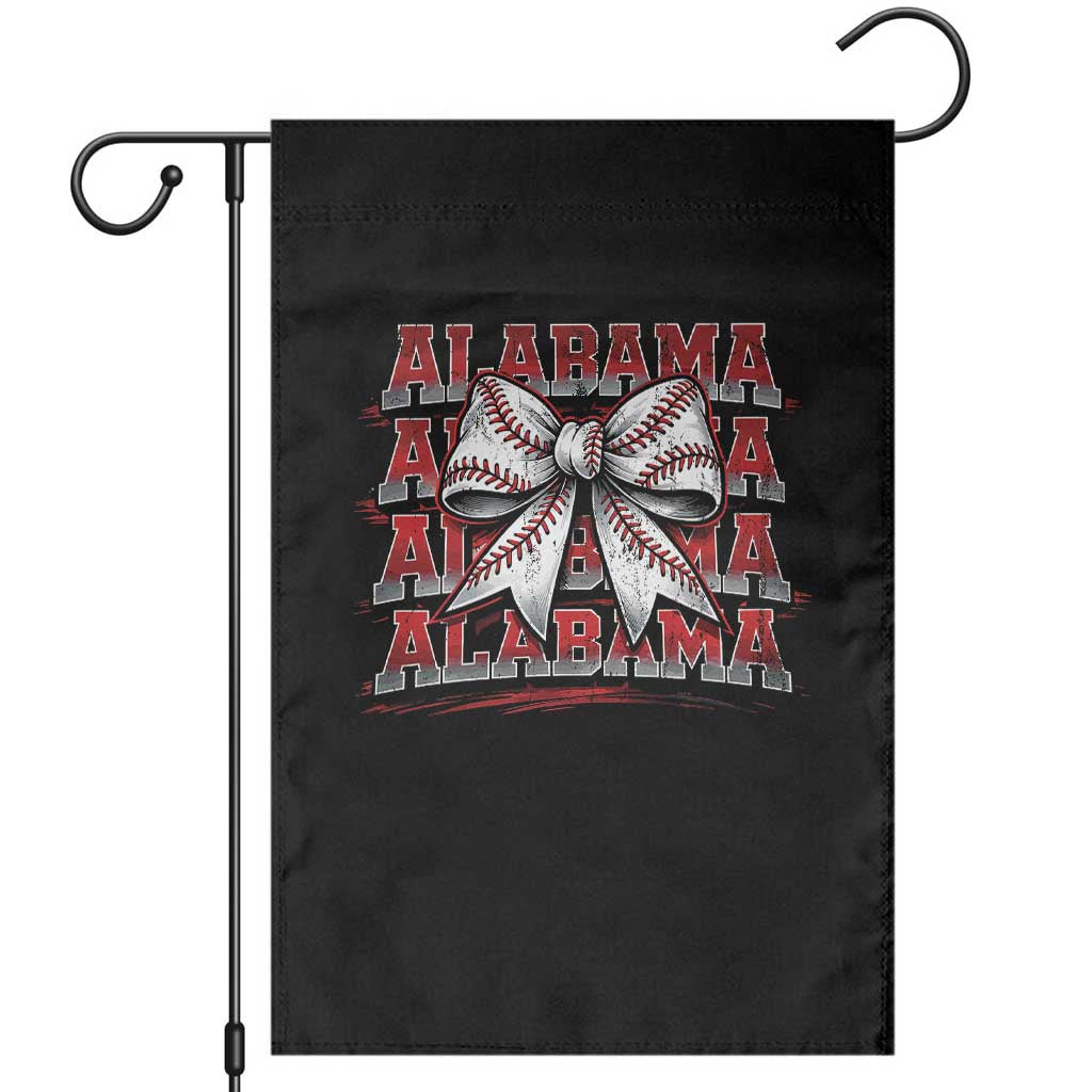 Alabama Fan Garden Flag Vintage Bama Baseball Coquette Bow Women Girls Kids TS10 Black Print Your Wear