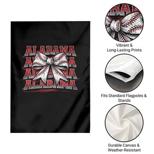 Alabama Fan Garden Flag Vintage Bama Baseball Coquette Bow Women Girls Kids TS10 Print Your Wear