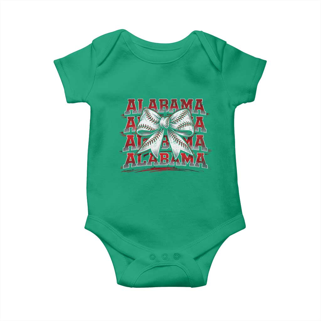 Alabama Fan Baby Onesie Vintage Bama Baseball Coquette Bow Women Girls Kids TS10 Irish Green Print Your Wear