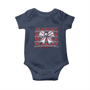 Alabama Fan Baby Onesie Vintage Bama Baseball Coquette Bow Women Girls Kids TS10 Navy Print Your Wear