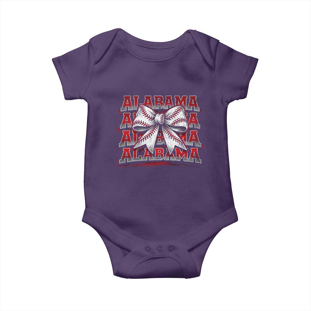 Alabama Fan Baby Onesie Vintage Bama Baseball Coquette Bow Women Girls Kids TS10 Purple Print Your Wear