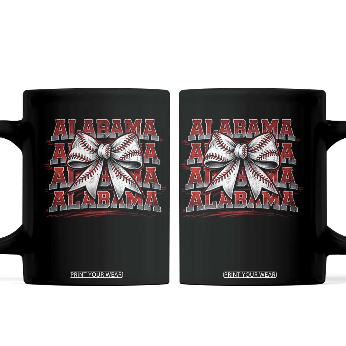 Alabama Fan Coffee Mug Vintage Bama Baseball Coquette Bow Women Girls Kids TS10 Black Print Your Wear