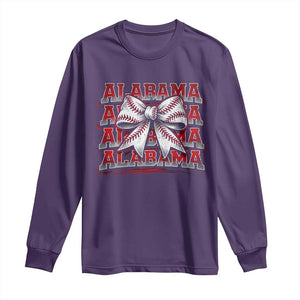 Alabama Fan Long Sleeve Shirt Vintage Bama Baseball Coquette Bow Women Girls Kids TS10 Purple Print Your Wear