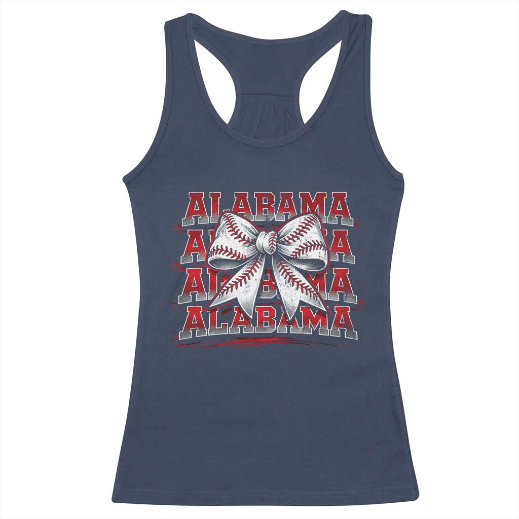 Alabama Fan Racerback Tank Top Vintage Bama Baseball Coquette Bow Women Girls Kids TS10 Navy Print Your Wear