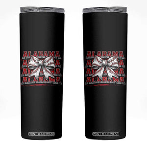 Alabama Fan Skinny Tumbler Vintage Bama Baseball Coquette Bow Women Girls Kids TS10 Black Print Your Wear