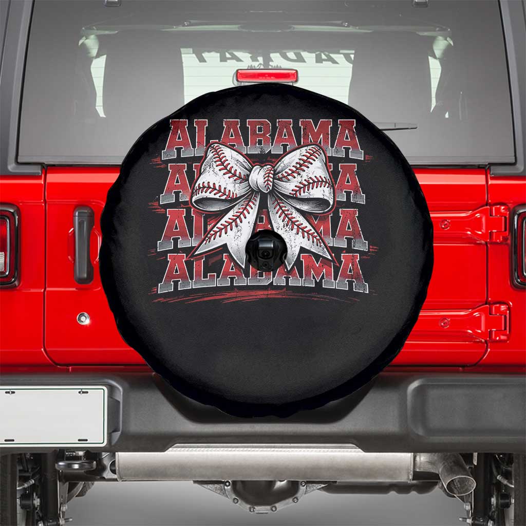 Alabama Fan Spare Tire Cover Vintage Bama Baseball Coquette Bow Women Girls Kids TS10 Black Print Your Wear