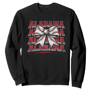 Alabama Fan Sweatshirt Vintage Bama Baseball Coquette Bow Women Girls Kids TS10 Black Print Your Wear