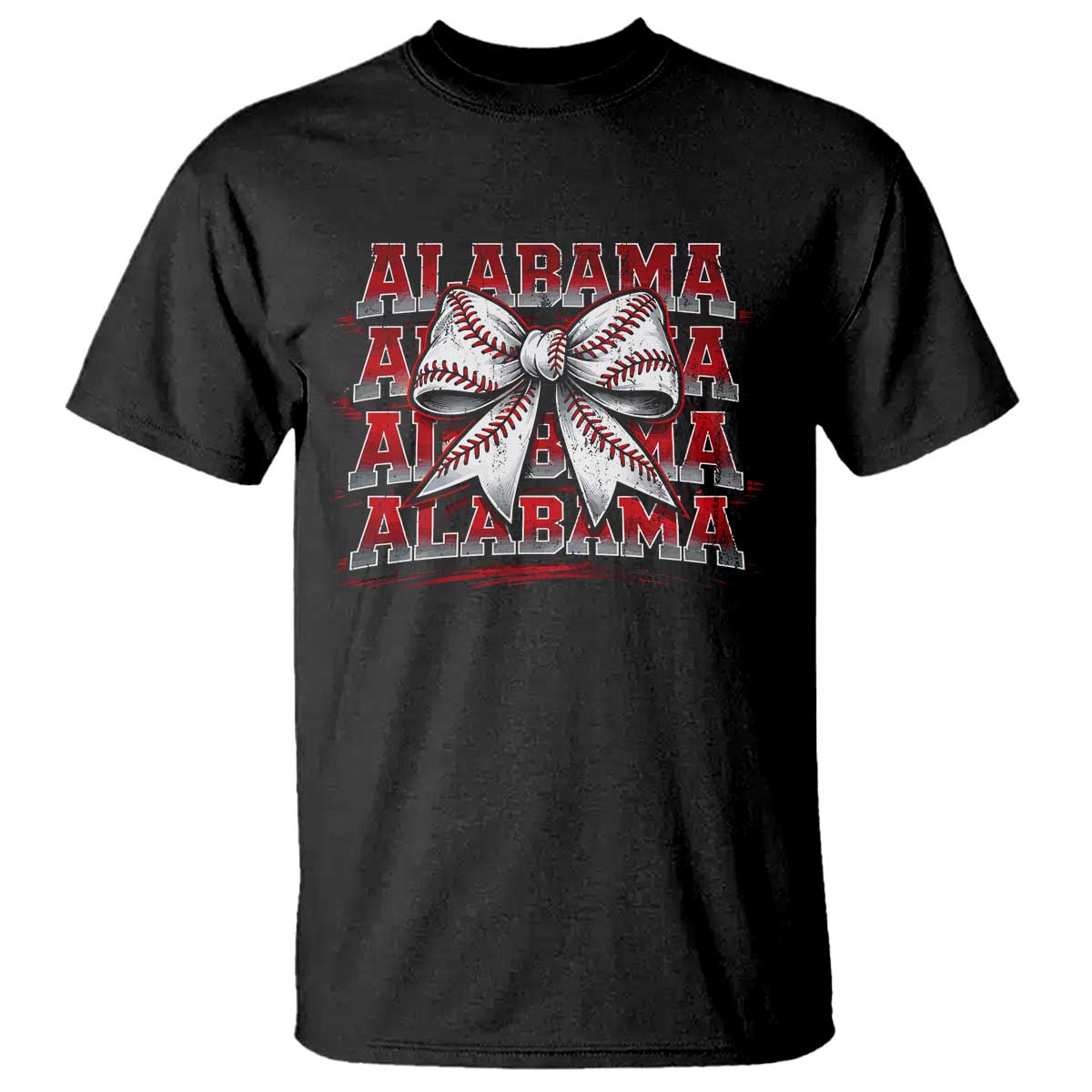 Alabama Fan T Shirt Vintage Bama Baseball Coquette Bow Women Girls Kids TS10 Black Print Your Wear
