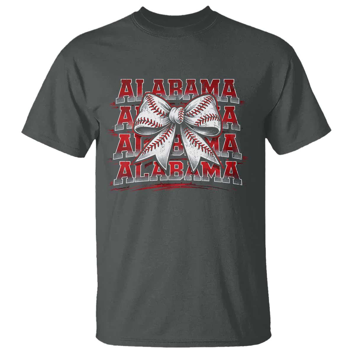 Alabama Fan T Shirt Vintage Bama Baseball Coquette Bow Women Girls Kids TS10 Dark Heather Print Your Wear