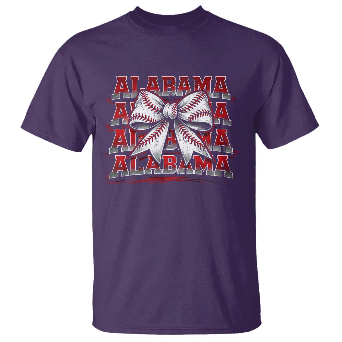 Alabama Fan T Shirt Vintage Bama Baseball Coquette Bow Women Girls Kids TS10 Purple Print Your Wear