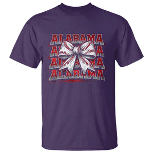 Alabama Fan T Shirt Vintage Bama Baseball Coquette Bow Women Girls Kids TS10 Purple Print Your Wear