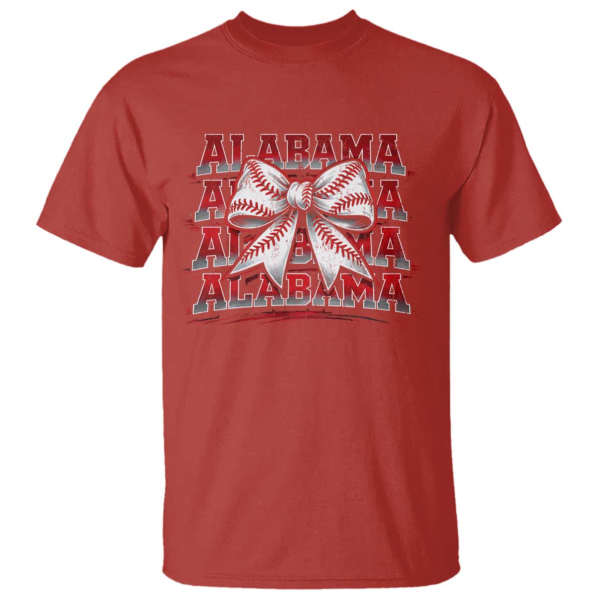 Alabama Fan T Shirt Vintage Bama Baseball Coquette Bow Women Girls Kids TS10 Red Print Your Wear