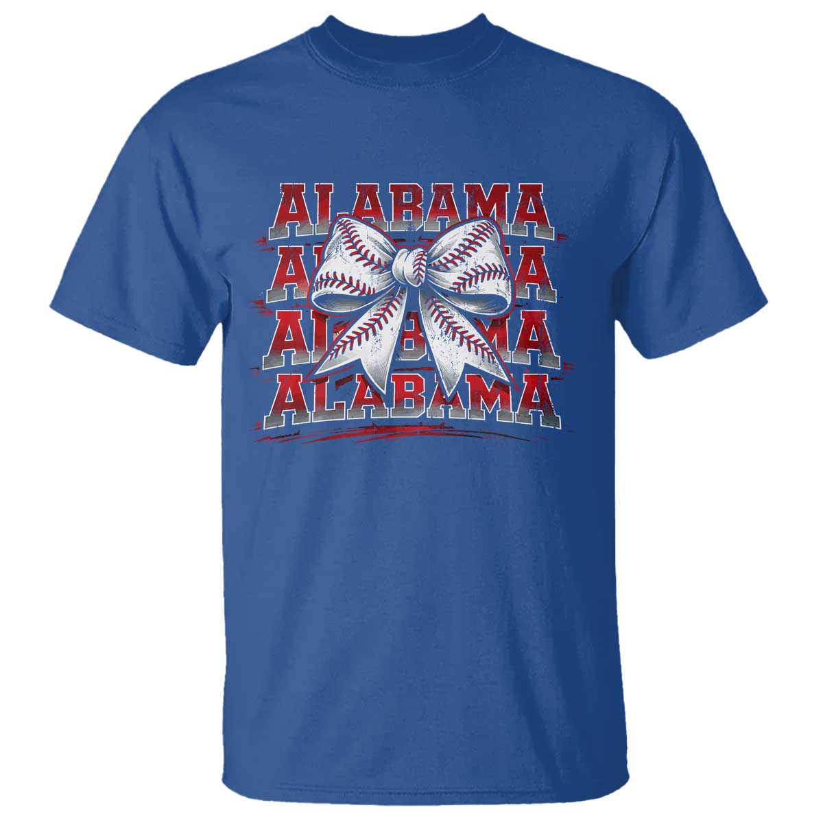 Alabama Fan T Shirt Vintage Bama Baseball Coquette Bow Women Girls Kids TS10 Royal Blue Print Your Wear
