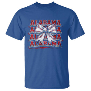 Alabama Fan T Shirt Vintage Bama Baseball Coquette Bow Women Girls Kids TS10 Royal Blue Print Your Wear
