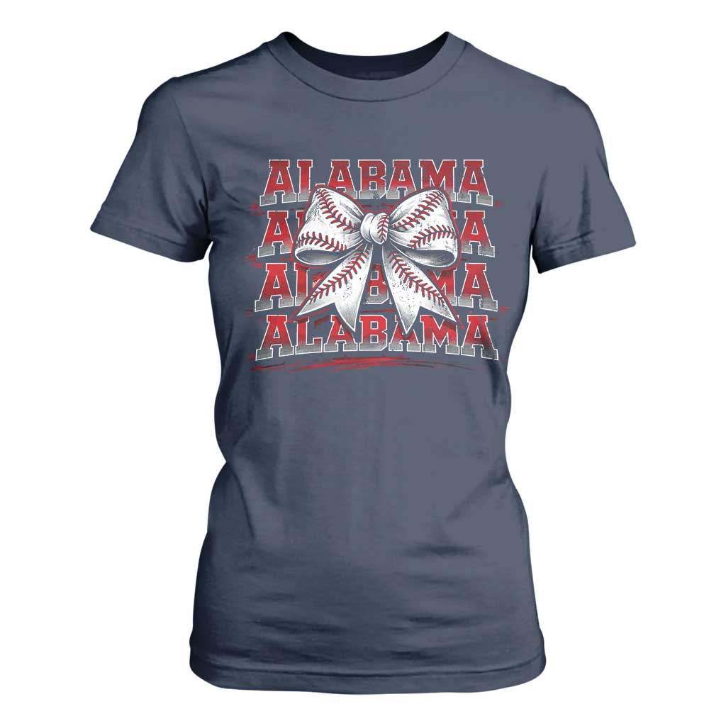 Alabama Fan T Shirt For Women Vintage Bama Baseball Coquette Bow Women Girls Kids TS10 Navy Print Your Wear