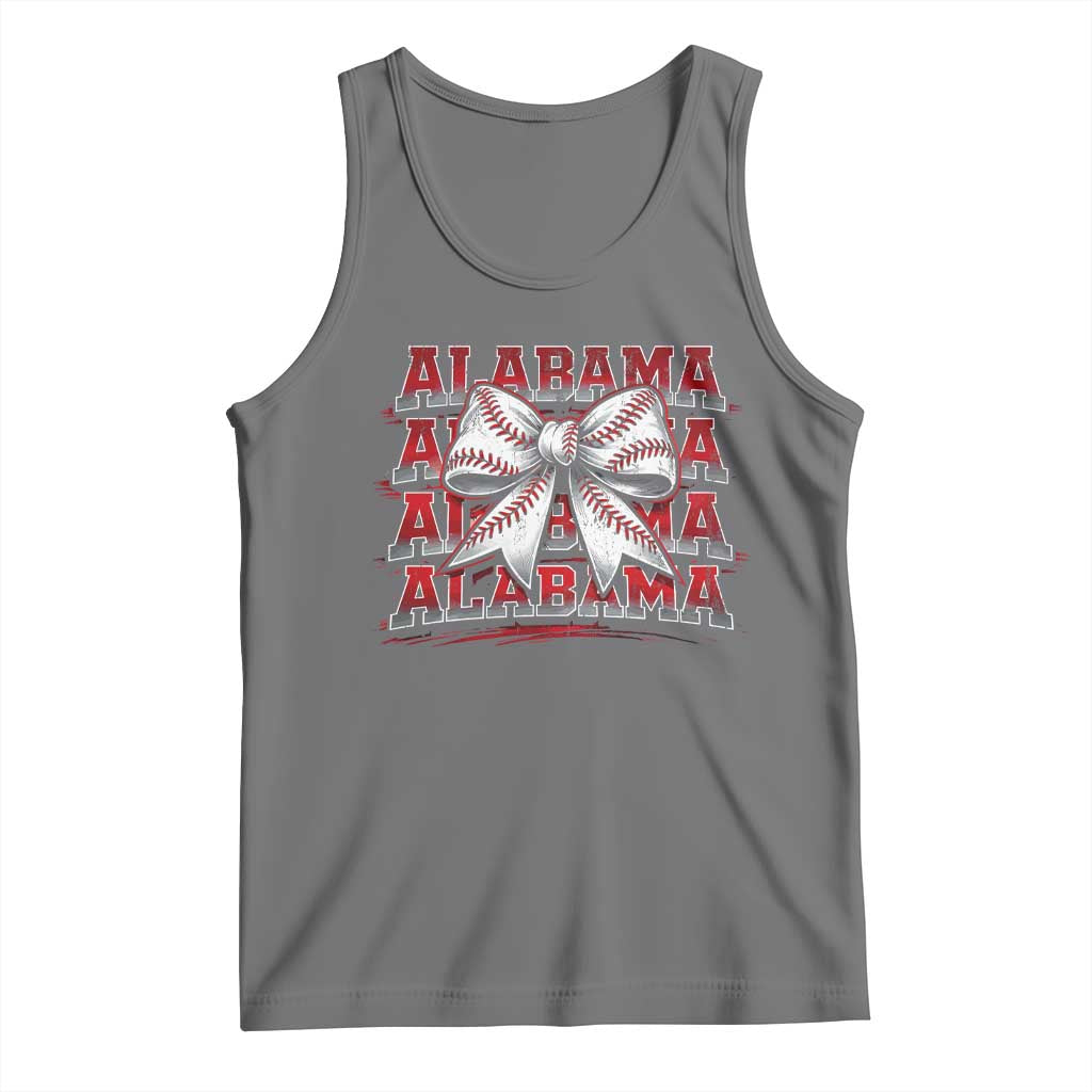 Alabama Fan Tank Top Vintage Bama Baseball Coquette Bow Women Girls Kids TS10 Black Heather Print Your Wear
