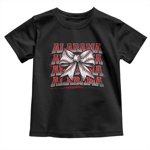 Alabama Fan Toddler T Shirt Vintage Bama Baseball Coquette Bow Women Girls Kids TS10 Black Print Your Wear