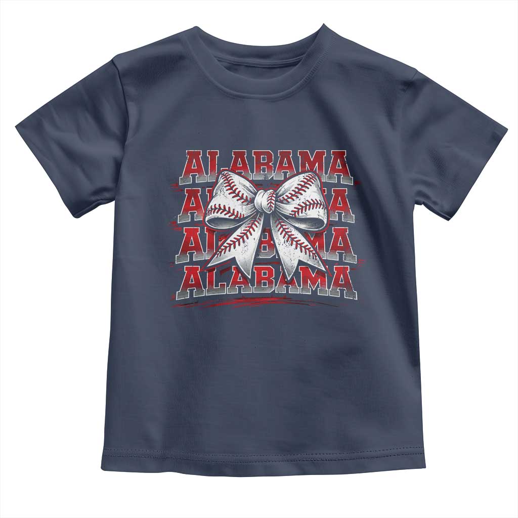 Alabama Fan Toddler T Shirt Vintage Bama Baseball Coquette Bow Women Girls Kids TS10 Navy Print Your Wear