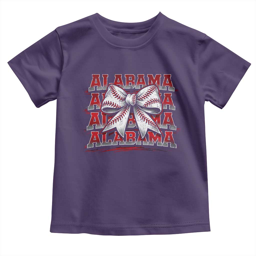 Alabama Fan Toddler T Shirt Vintage Bama Baseball Coquette Bow Women Girls Kids TS10 Purple Print Your Wear