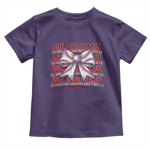 Alabama Fan Toddler T Shirt Vintage Bama Baseball Coquette Bow Women Girls Kids TS10 Purple Print Your Wear