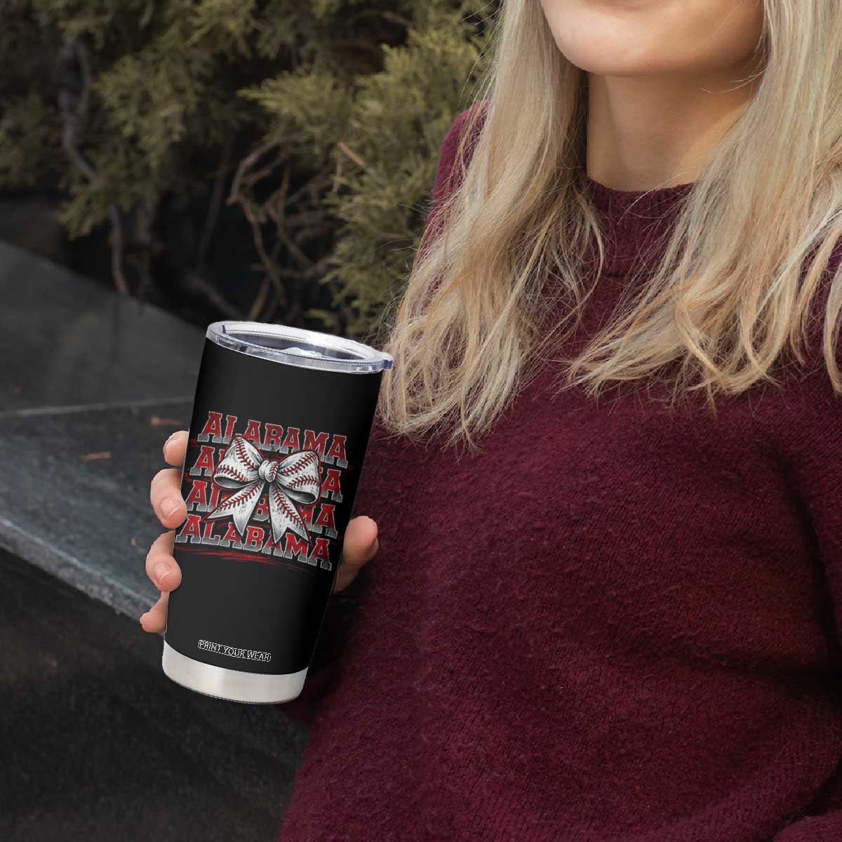 Alabama Fan Tumbler Cup Vintage Bama Baseball Coquette Bow Women Girls Kids TS10 Print Your Wear