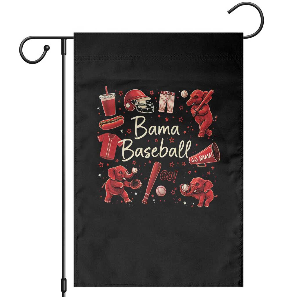 Alabama Baseball Garden Flag Cute Trendy Bama Fan Game Day Doodle TS10 Black Print Your Wear