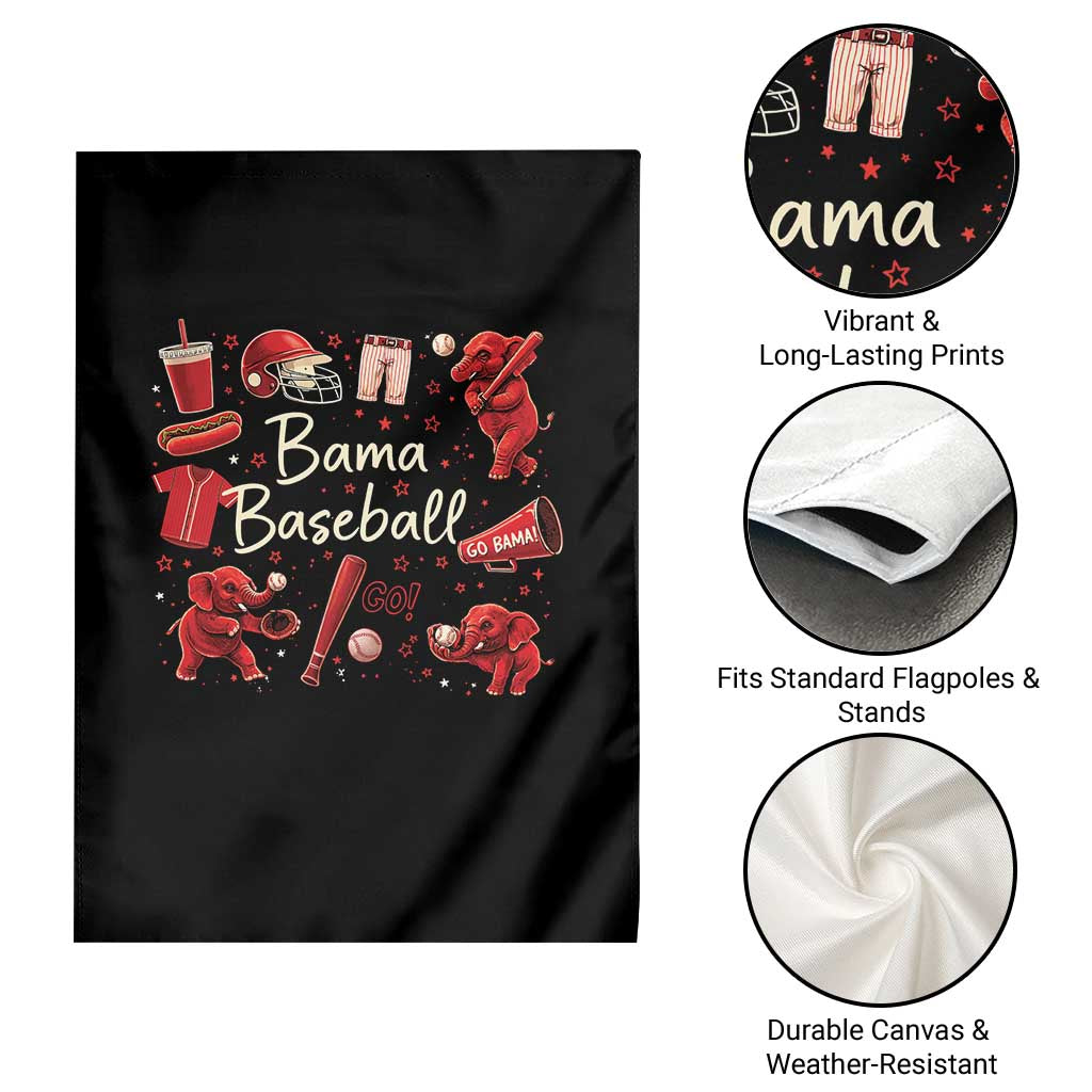 Alabama Baseball Garden Flag Cute Trendy Bama Fan Game Day Doodle TS10 Print Your Wear