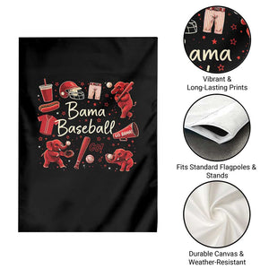 Alabama Baseball Garden Flag Cute Trendy Bama Fan Game Day Doodle TS10 Print Your Wear