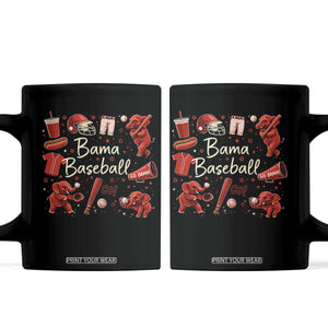 Alabama Baseball Coffee Mug Cute Trendy Bama Fan Game Day Doodle TS10 Black Print Your Wear