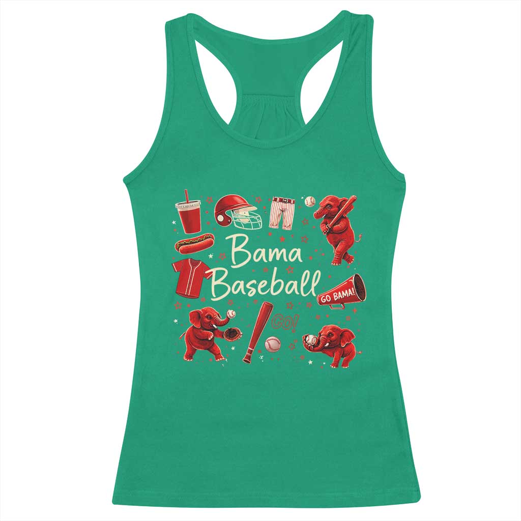 Alabama Baseball Racerback Tank Top Cute Trendy Bama Fan Game Day Doodle TS10 Irish Green Print Your Wear