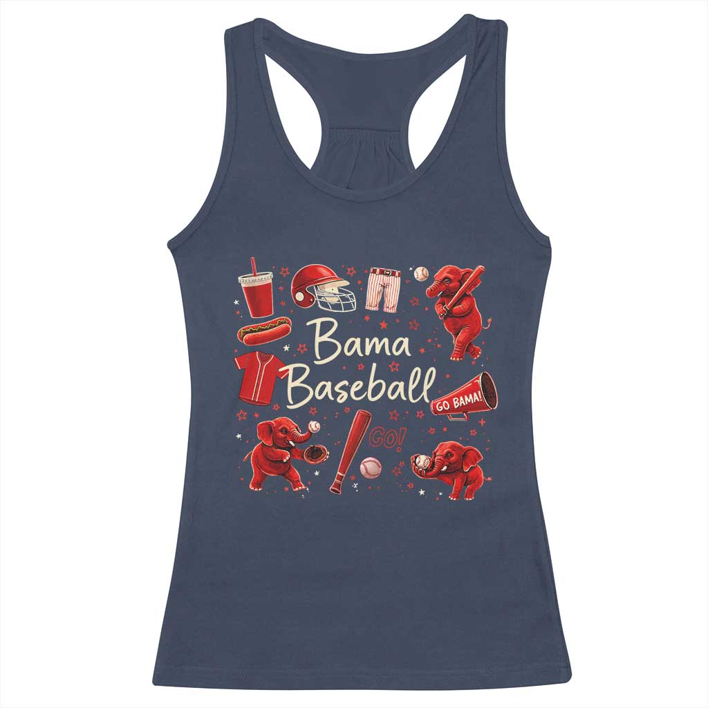 Alabama Baseball Racerback Tank Top Cute Trendy Bama Fan Game Day Doodle TS10 Navy Print Your Wear