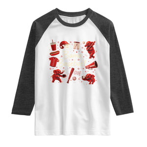 Alabama Baseball Raglan Shirt Cute Trendy Bama Fan Game Day Doodle TS10 White Heather Charcoal Print Your Wear