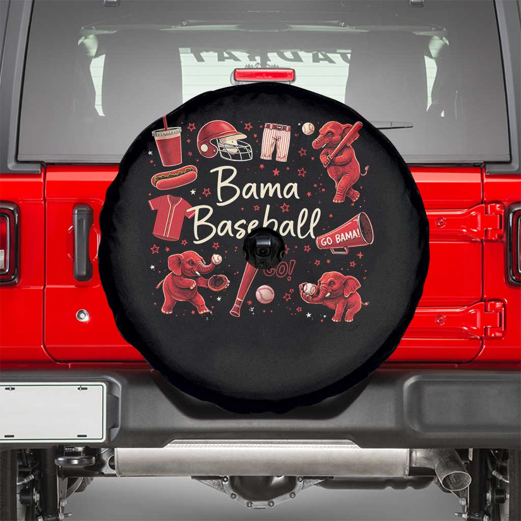 Alabama Baseball Spare Tire Cover Cute Trendy Bama Fan Game Day Doodle TS10 Black Print Your Wear