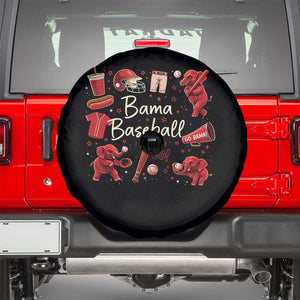 Alabama Baseball Spare Tire Cover Cute Trendy Bama Fan Game Day Doodle TS10 Black Print Your Wear