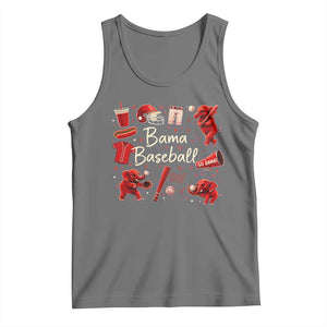 Alabama Baseball Tank Top Cute Trendy Bama Fan Game Day Doodle TS10 Black Heather Print Your Wear