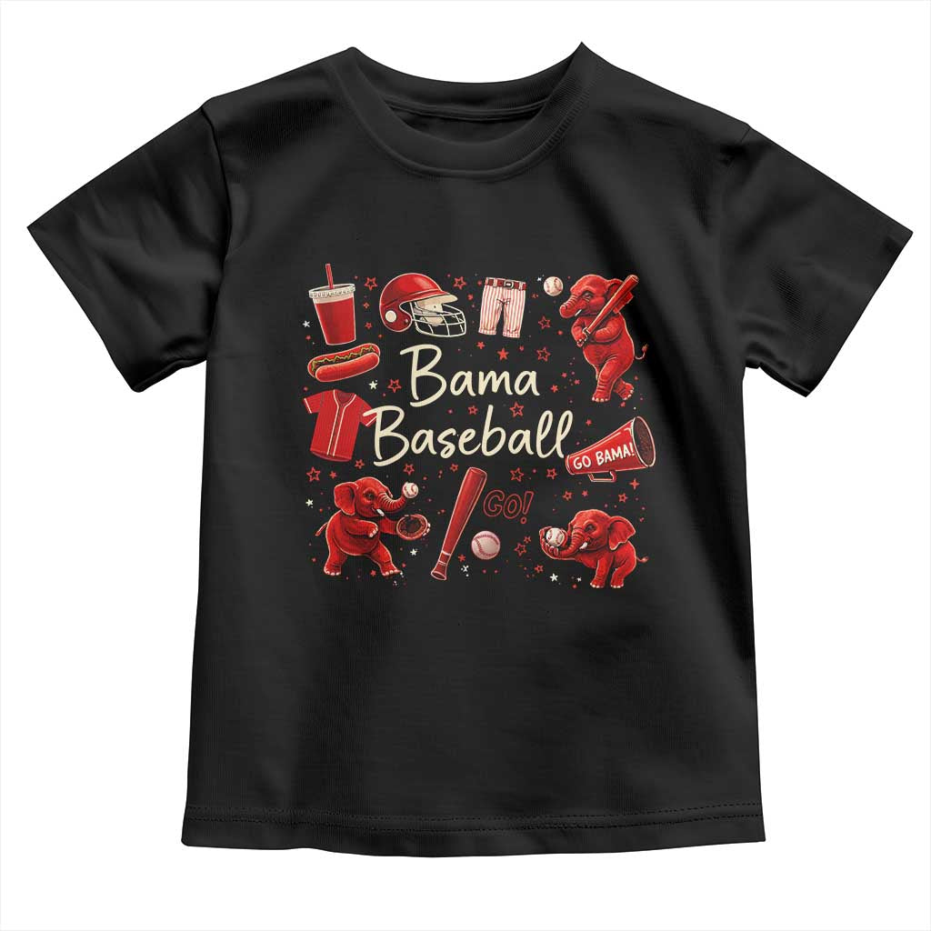 Alabama Baseball Toddler T Shirt Cute Trendy Bama Fan Game Day Doodle TS10 Black Print Your Wear