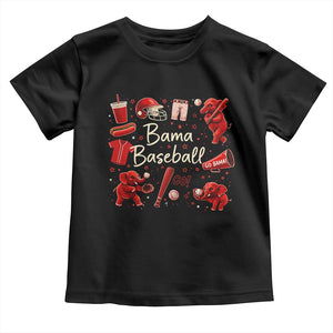 Alabama Baseball Toddler T Shirt Cute Trendy Bama Fan Game Day Doodle TS10 Black Print Your Wear