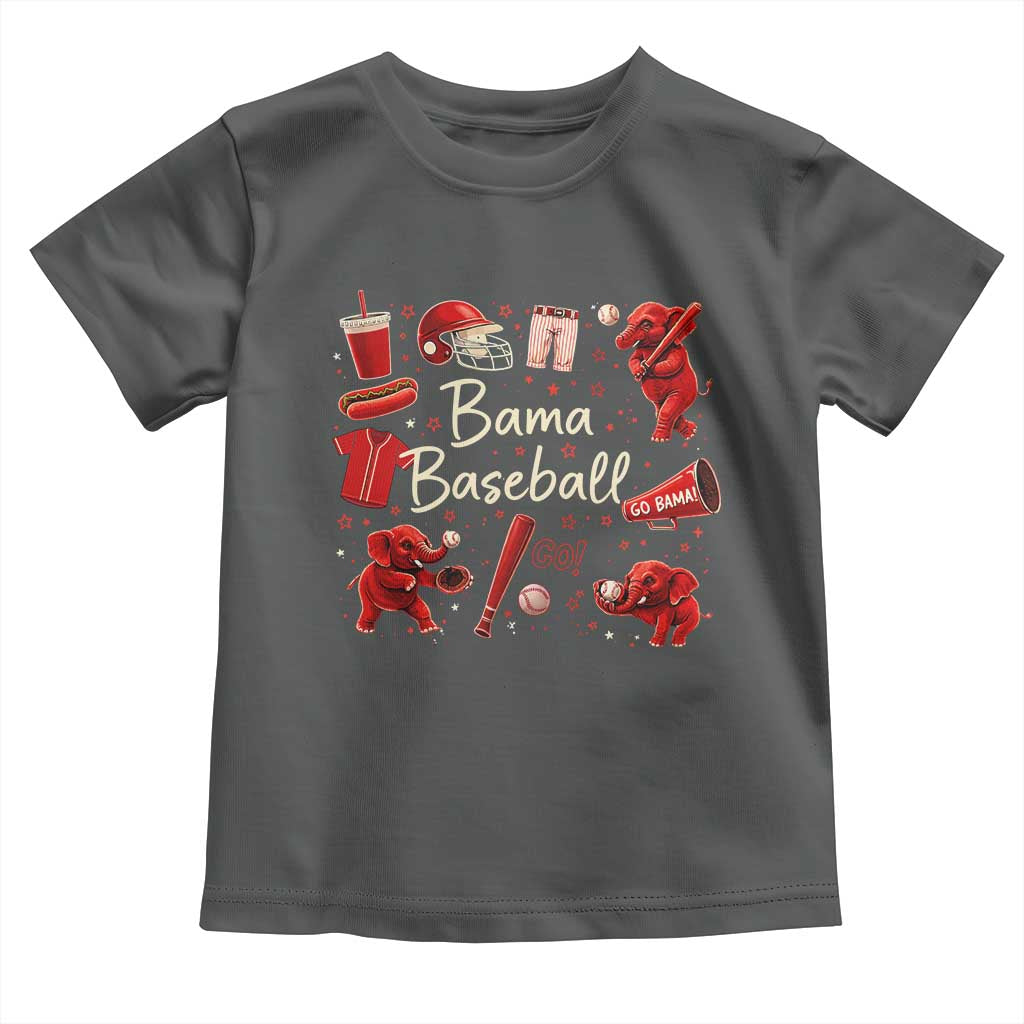 Alabama Baseball Toddler T Shirt Cute Trendy Bama Fan Game Day Doodle TS10 Dark Heather Print Your Wear