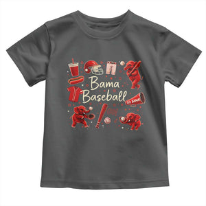 Alabama Baseball Toddler T Shirt Cute Trendy Bama Fan Game Day Doodle TS10 Dark Heather Print Your Wear