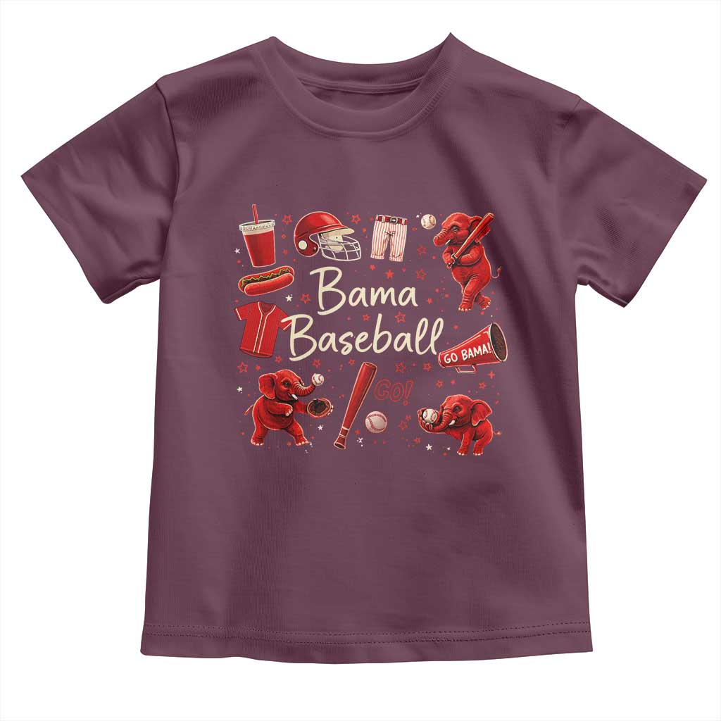 Alabama Baseball Toddler T Shirt Cute Trendy Bama Fan Game Day Doodle TS10 Maroon Print Your Wear
