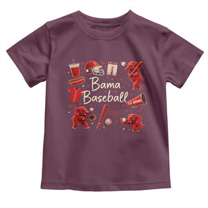 Alabama Baseball Toddler T Shirt Cute Trendy Bama Fan Game Day Doodle TS10 Maroon Print Your Wear