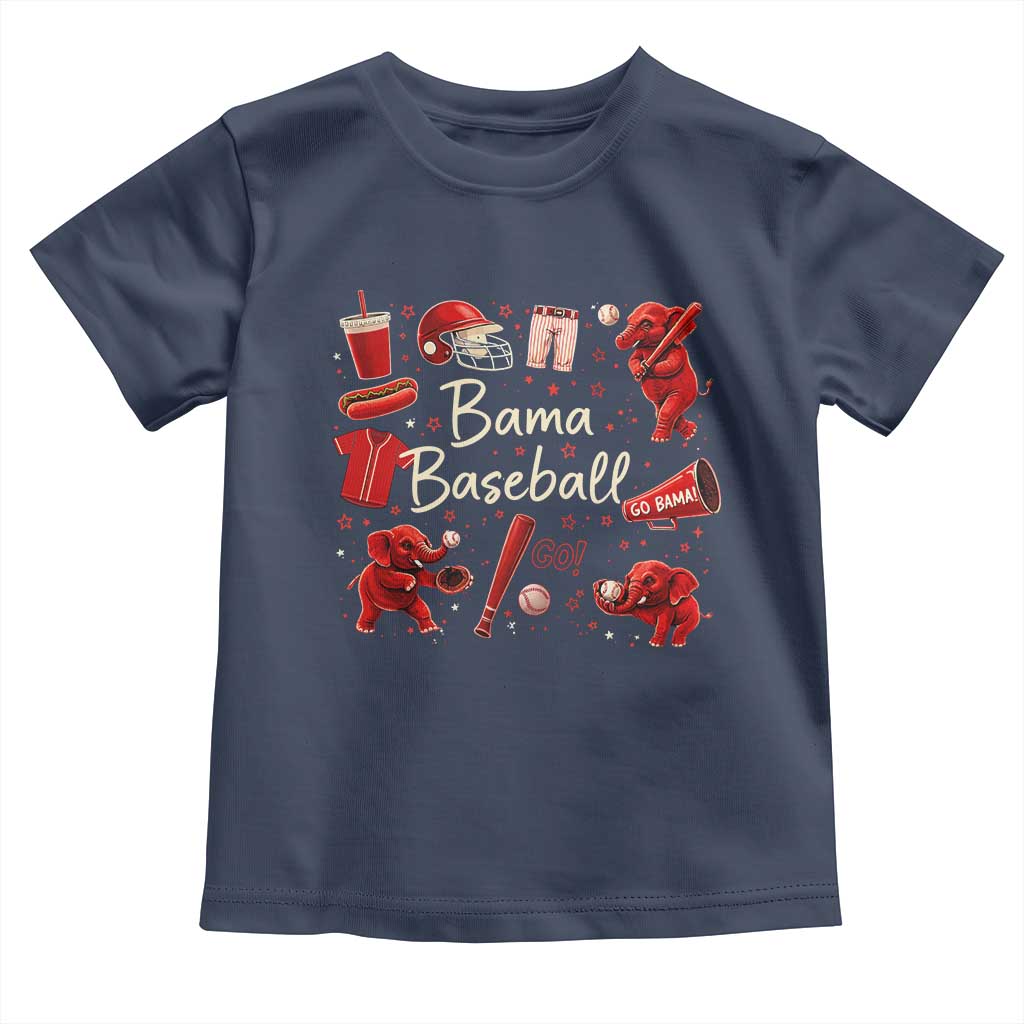 Alabama Baseball Toddler T Shirt Cute Trendy Bama Fan Game Day Doodle TS10 Navy Print Your Wear
