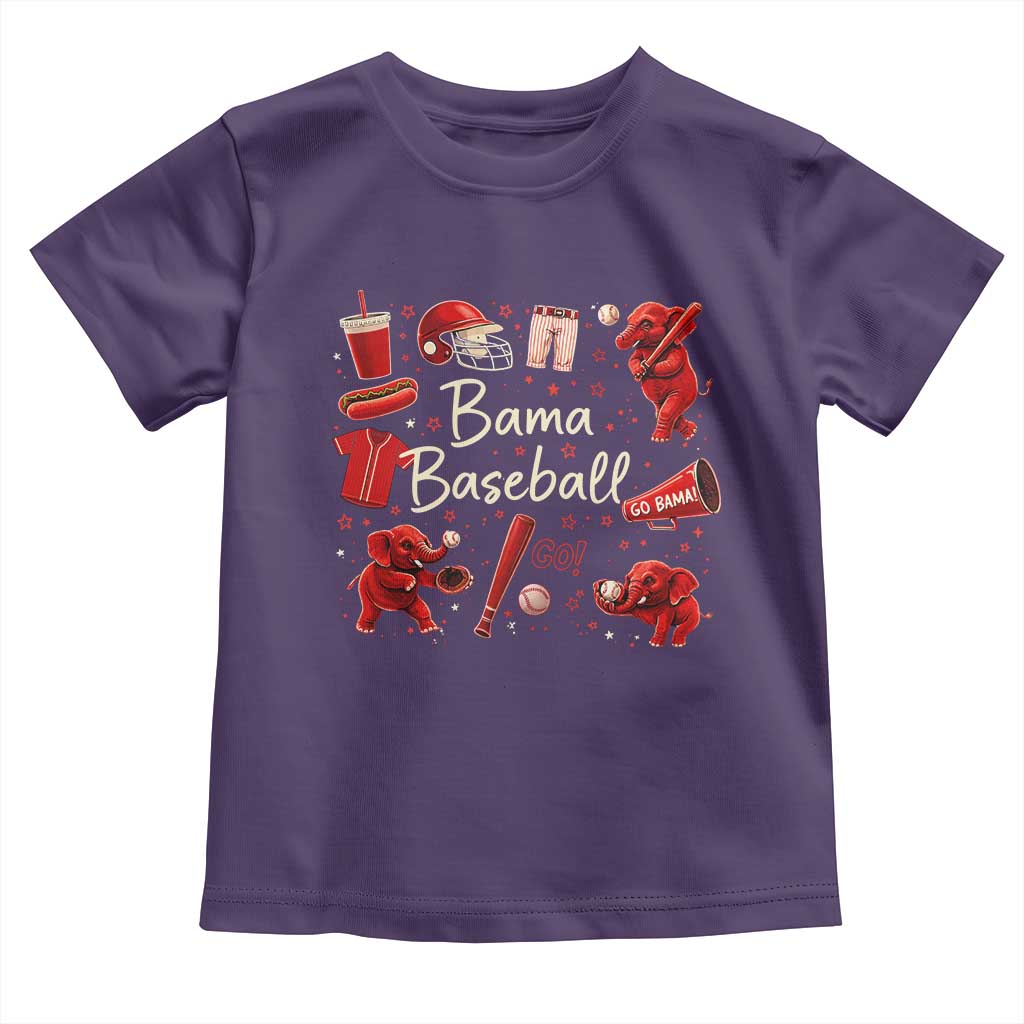 Alabama Baseball Toddler T Shirt Cute Trendy Bama Fan Game Day Doodle TS10 Purple Print Your Wear