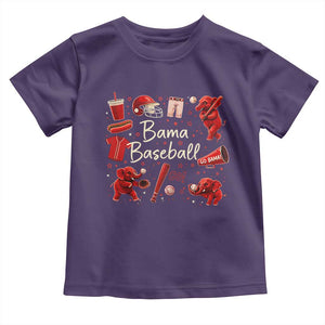 Alabama Baseball Toddler T Shirt Cute Trendy Bama Fan Game Day Doodle TS10 Purple Print Your Wear