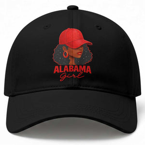 Vintage Alabama Girl Baseball Cap Bama Fan Black Women Sports Lover