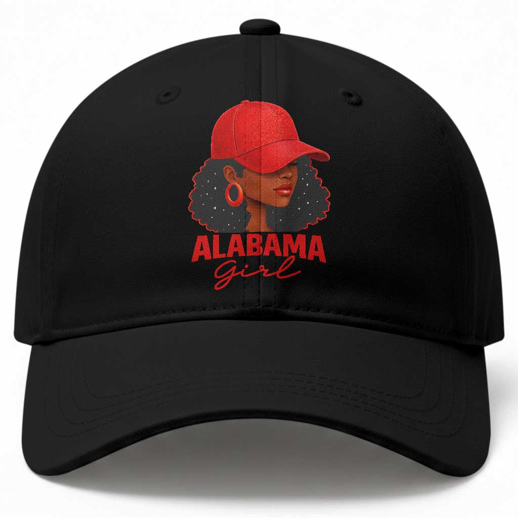 Vintage Alabama Girl Baseball Cap Bama Fan Black Women Sports Lover